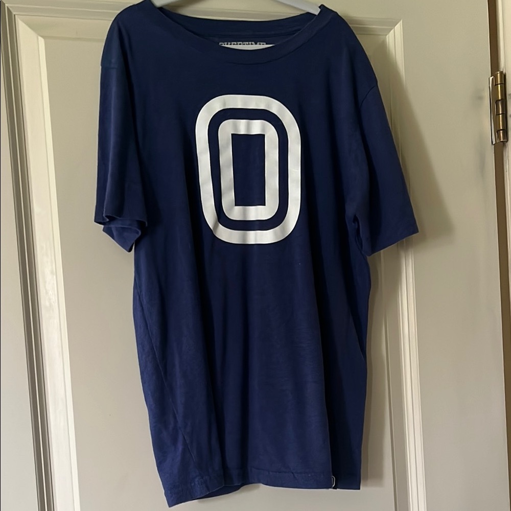 Navy Blue Overtime Tee with White Logo